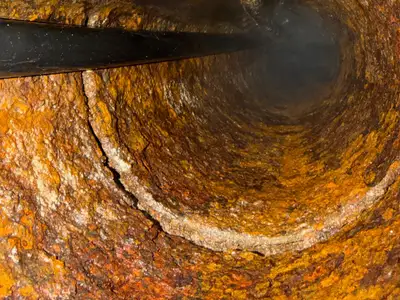 Intérieur d'une canalisation contrôlé lors d'une inspection caméra